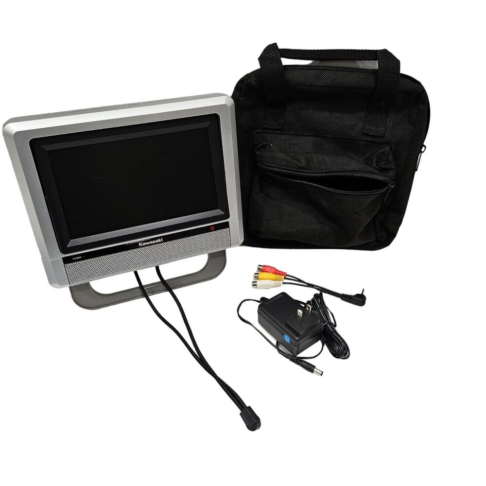 Kawasaki AVM678 LCD 7" Monitor + 2 Plugs & Case - Meant For Portable DVD Players